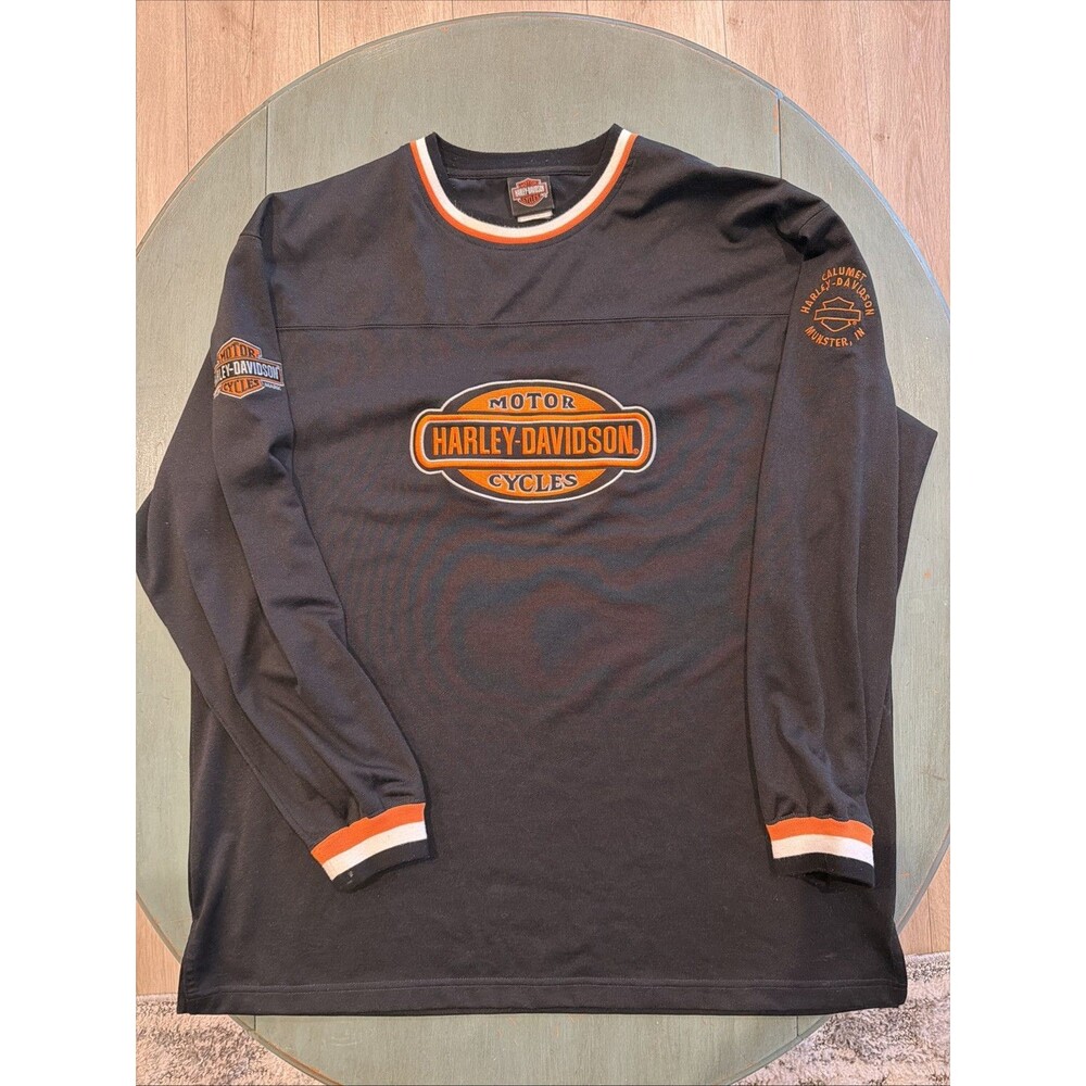 Harley Davidson Munster IN Calumet Jersey Long Sleeve Heavy Shirt L